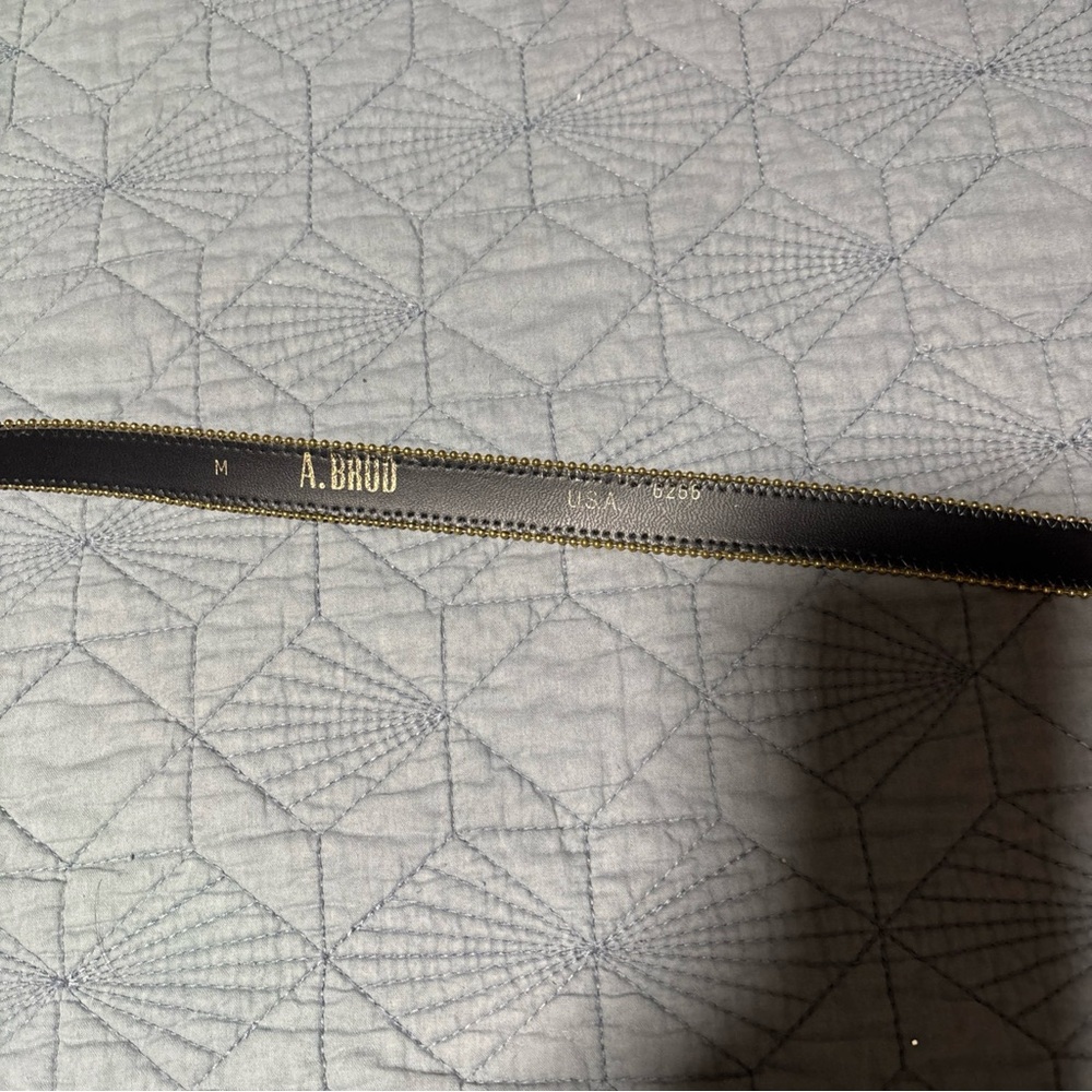 A. Broo Black Leather Belt